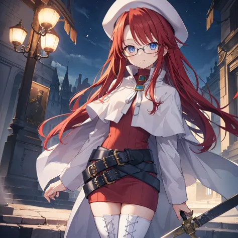 pov,(nsfw:1.2),summonnightaty, aty, (young:1.3),long hair, blue eyes, red hair, beret, hat, glasses,
break long hair, thighhighs...