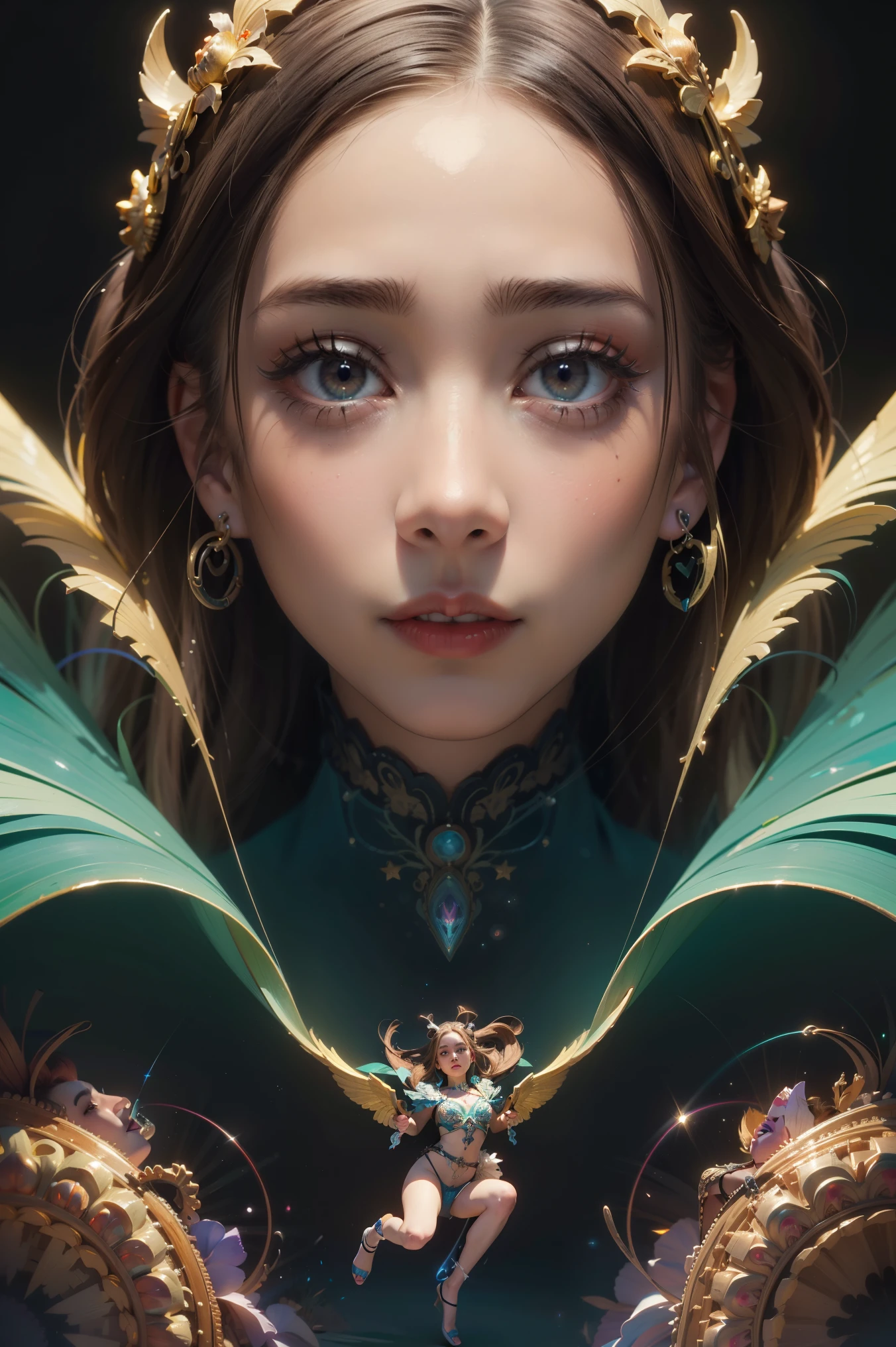 an extremely psychedelic portrait of a healer, surreal, LSD, face, detailed, intricate, elegant, agile, highly detailed, digital painting, art station, concept art, smooth, sharp focus, illustration, 1girl, full body