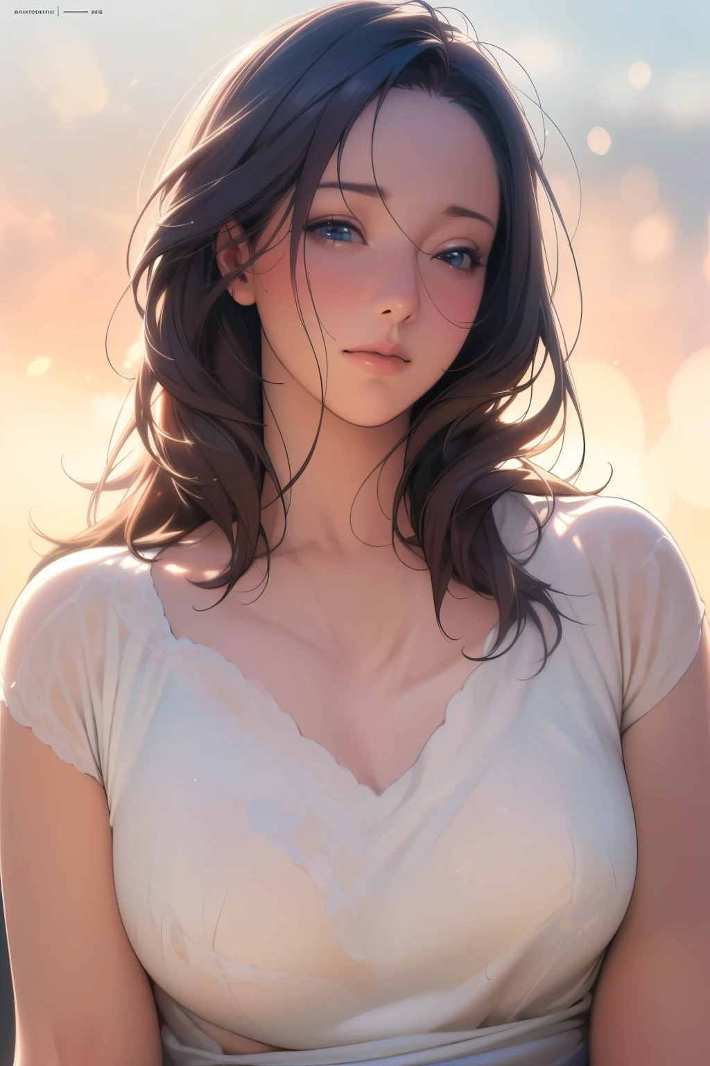 (best quality,4k,8k,highres,masterpiece:1.2),ultra-detailed,(realistic,photorealistic,photo-realistic:1.37),vivid colors,soft lighting,flowing hair,delicate features,serene expression,elegant posture,gentle breeze,gentle sunlight,portrait,oil painting