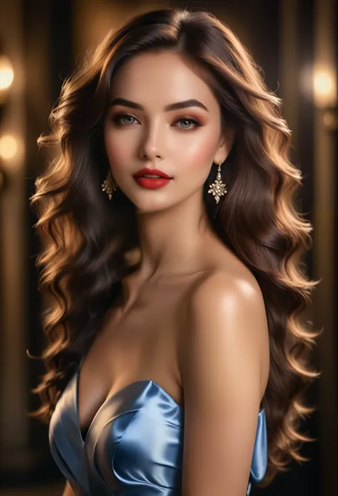 best quality,ultra-detailed,realistic,portrait,girl,beautiful detailed eyes,beautiful detailed lips,radiant skin,flowing hair,sensual pose,vivid colors,soft lighting,romantic ambiance,alluring gaze,subtle makeup,stylish outfit,high fashion,graceful posture...