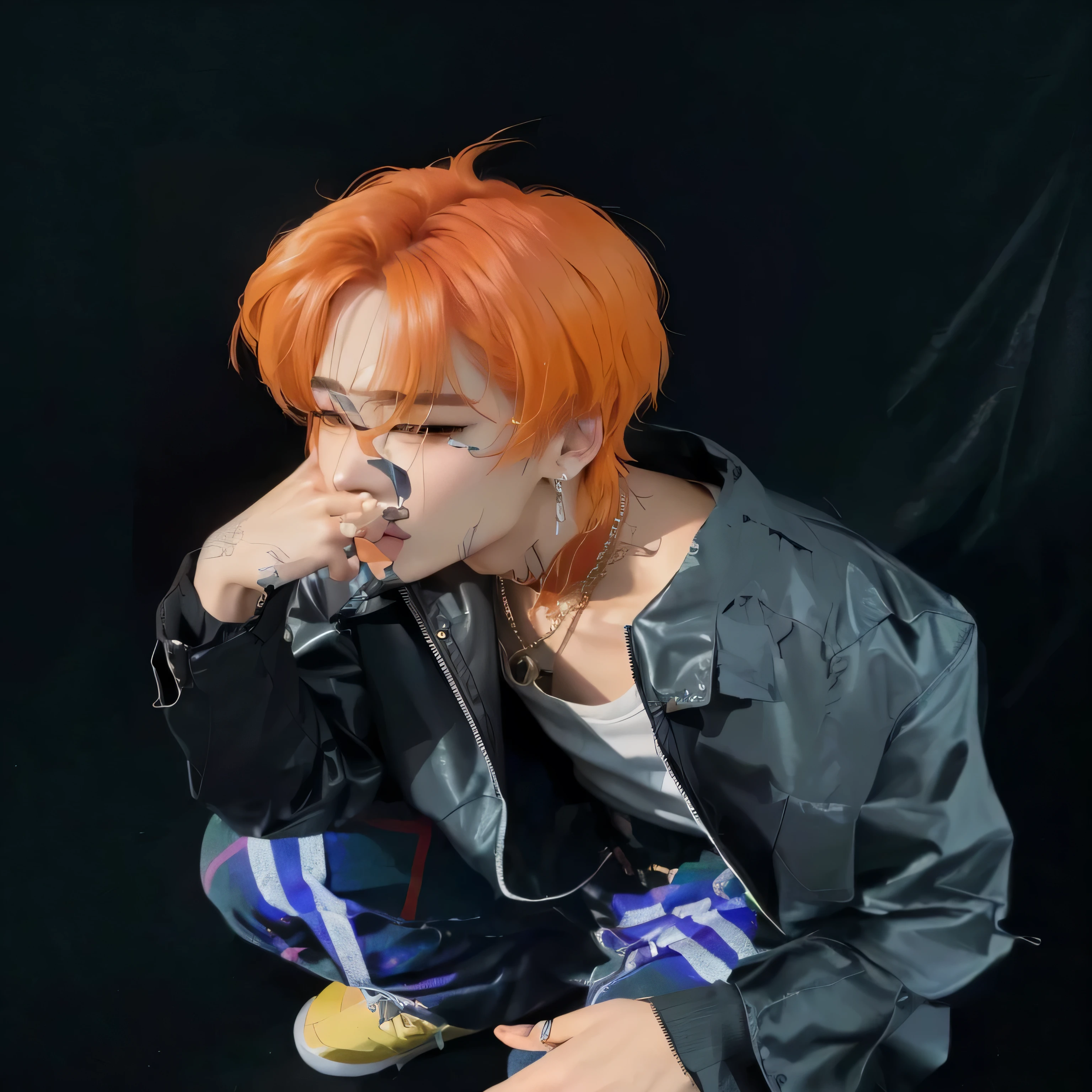 A close up of a person with orange hair on a stage - SeaArt AI