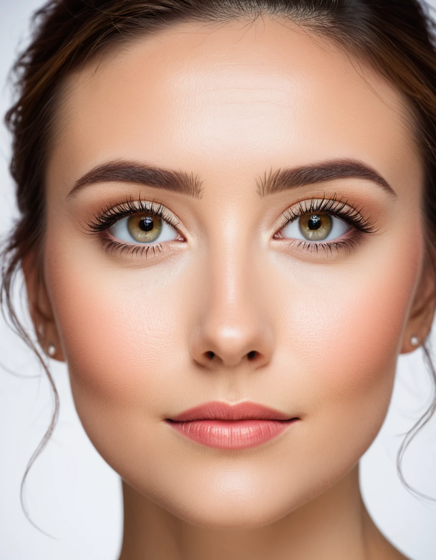 A classic close-up portrait, with soft lighting and a plain background.