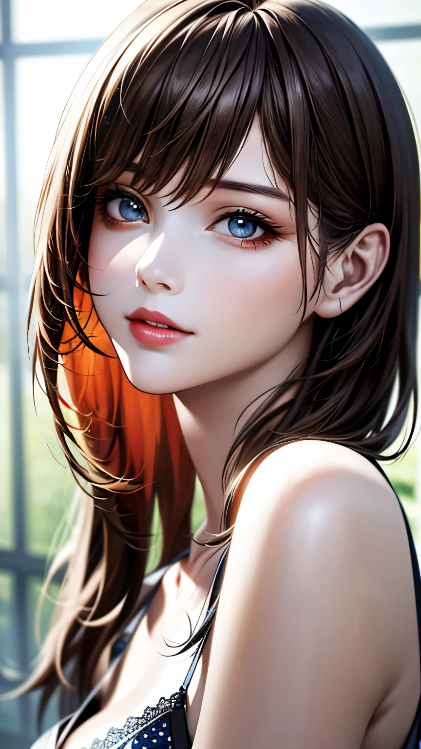 (hig彼st quality、8k、32k、masterpiece)、(Realistic)、(Realistic:1.2)、(High resolution)、Very detailed、Very beautiful face and eyes、1 girl、Delicate body、(hig彼st quality、Attention to detail、Rich skin detail)、Bright colors