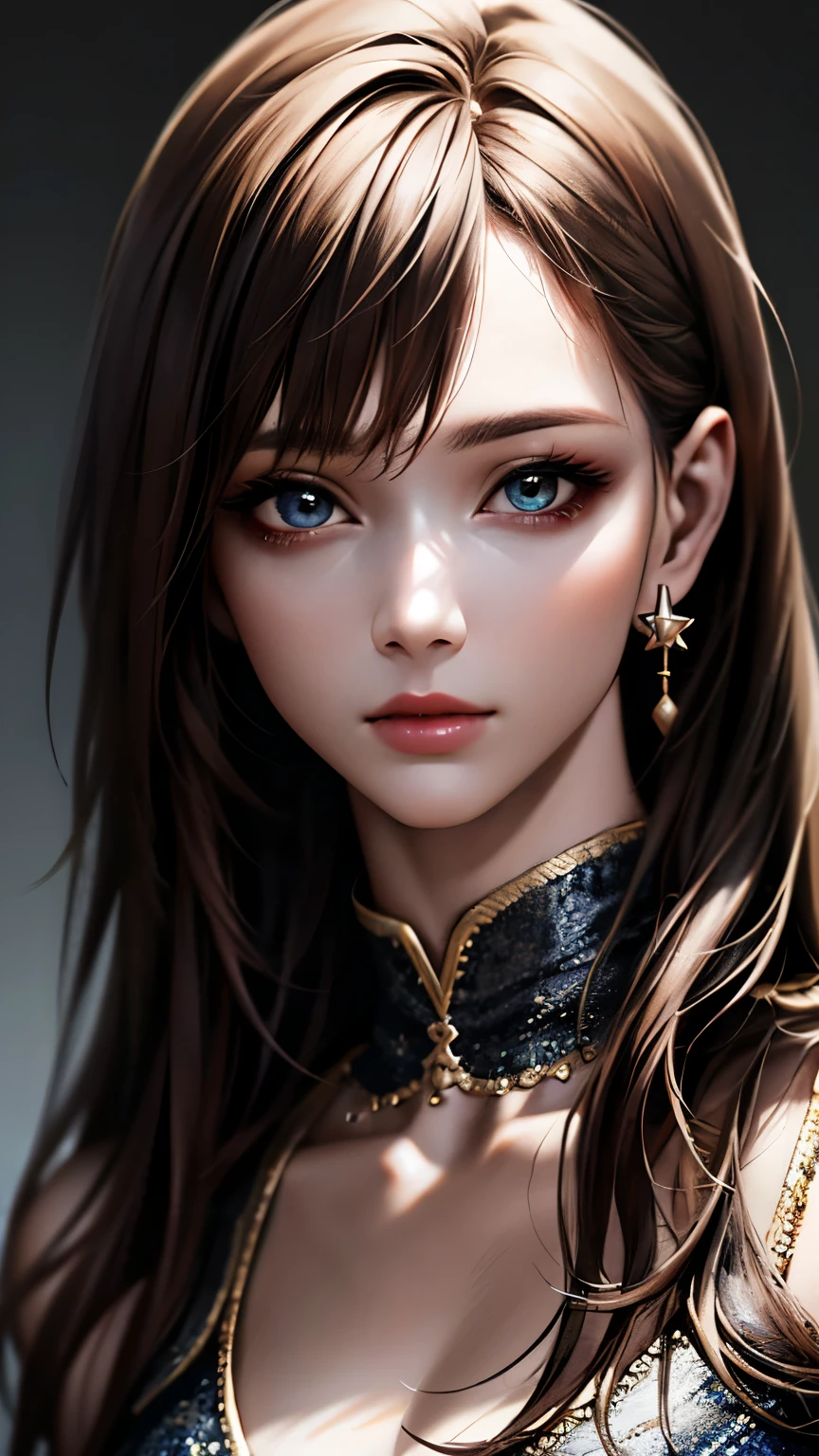 (hig彼st quality、8k、32k、masterpiece)、(Realistic)、(Realistic:1.2)、(High resolution)、Very detailed、Very beautiful face and eyes、1 girl、Delicate body、(hig彼st quality、Attention to detail、Rich skin detail)、Bright colors