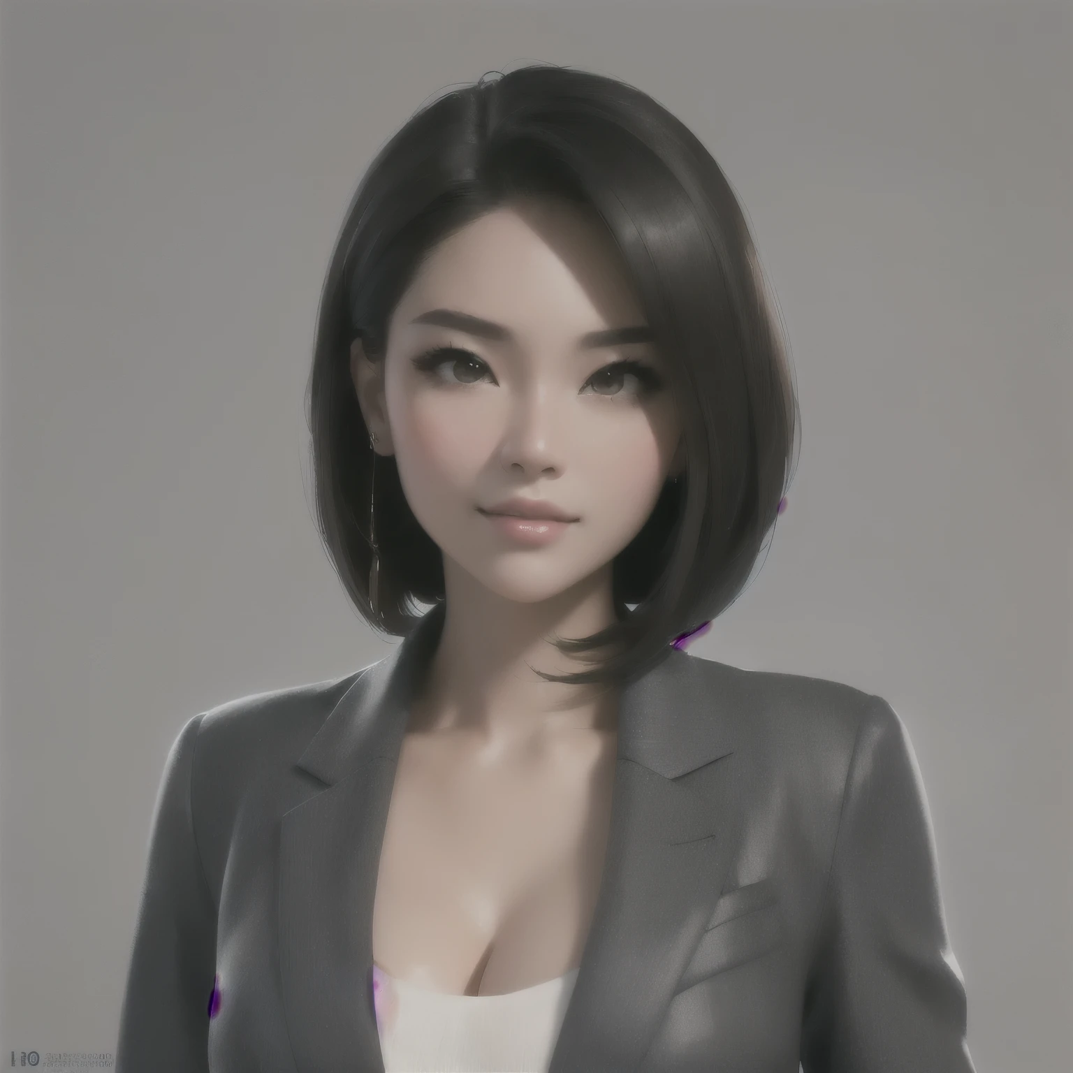 un gros plan d&#39;une femme en costume posant pour une photo, portrait réaliste en studio, photo de profil professionnel, rendu cg 3d fluide, portrait professionnel hd, portrait professionnel en gros plan, asiatique du sud-est avec visage rond, photo de portrait réaliste, rendu 3D professionnel, Portrait féminin réaliste, femme asiatique, Femme en costume d&#39;affaires, portrait professionnel, Rendu portrait 8k