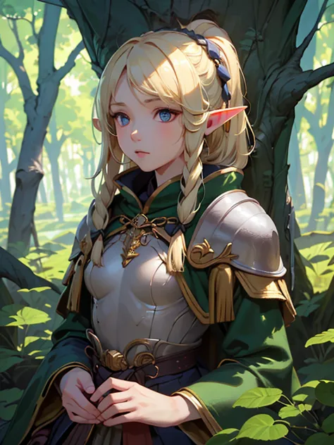 masterpiece, highest quality, Very detailed, 16k, Ultra-high resolution、1 14 year old elf girl, Detailed face、Perfect Fingers, E...