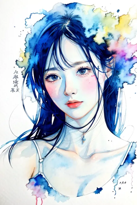 (figure:1.2),masterpiece, highest quality, One girl,watercolor \(Moderate\) Painting, 