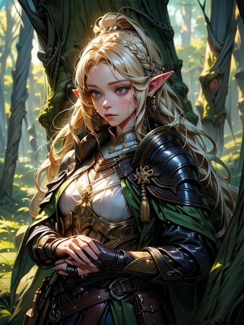 masterpiece, highest quality, Very detailed, 16k, Ultra-high resolution、1 14 year old elf girl, Detailed face、Perfect Fingers, E...
