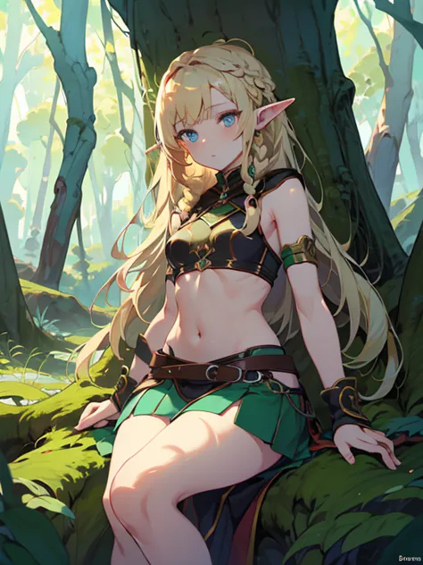 masterpiece, highest quality, Very detailed, 16k, Ultra-high resolution、1 middle-aged elf girl, Detailed face、Perfect Fingers, E...