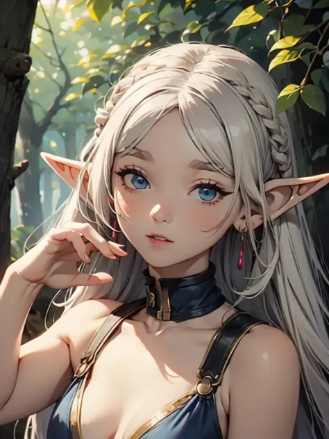 masterpiece, highest quality, Very detailed, 16k, Ultra-high resolution、1 middle-aged elf girl, Detailed face、Perfect Fingers, E...