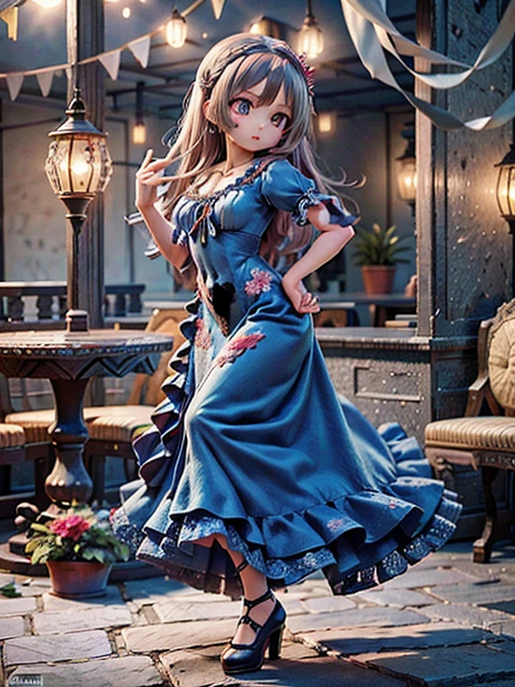 (1female\(cute,kawaii,age of 16,beautiful,hair color dark,hair waved,spanish,eye color blue,big eyes,big smile,white skin,glossy body,very long red (flamenco_dance_dress:1.5),frilled long skirt,high heels,six-pack abs,(dancing flamenco),castanets,breast,(flower headdress:1.5)\)), BREAK ,background\(at night,at tablao,(spainish diner)\), BREAK ,quality\(8k,wallpaper of extremely detailed CG unit, ​masterpiece,hight resolution,top-quality,top-quality real texture skin,hyper realisitic,increase the resolution,RAW photos,best qualtiy,highly detailed,the wallpaper,cinematic lighting,ray trace,golden ratio\)
