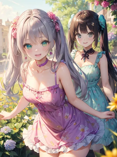 小さなgirl、The arrival of spring、Big Ass、 (alone:1.5,)Very detailed,Bright colors, Very beautiful detailed anime faces and eyes, Lo...