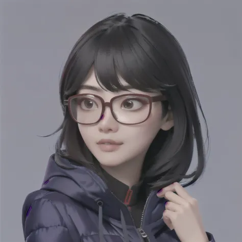 there is a woman wearing glasses and a jacket with a hood, xintong chen, with glasses, wenfei ye, yun ling, qifeng lin, louise z...