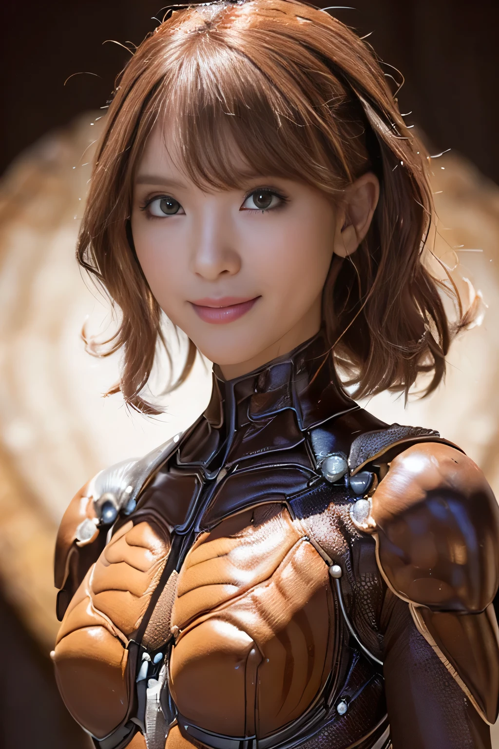 (high resolution,masterpiece,best quality,extremely detailed CG, anime, official art:1.4), realistic, photo, amazing fine details, all intricate, gloss and shiny,awesome many layers, 8k wall paper, 3d, sketch, kawaii, illustration,( solo:1.4), perfect female proportion,villainess, (fusion of dark brown cockroach and lady:1.4), (brown cockroach form lady:1.2), (brown cockroach lady:1.2), (fusion:1.2), (solo:1.4), (evil smile:1.2), muscular, abs, (cockroach brown exoskeleton bio insect suit:1.4), (cockroach brown exoskeleton bio insect armor:1.2), (brown transparency cockroach wing:1.4), (brown cockroach antennae:1.3),