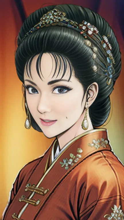 (best quality), (very aesthetic), (ultra-detailed), (best illustration),nsfw,a mature female,perfect face,suikoden,mrs. lin,(ful...