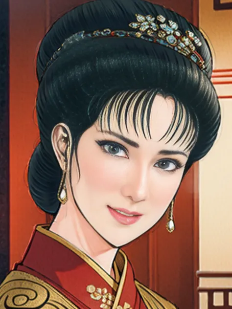 (best quality), (very aesthetic), (ultra-detailed), (best illustration),nsfw,a mature female,perfect face,suikoden,mrs. lin,(ful...