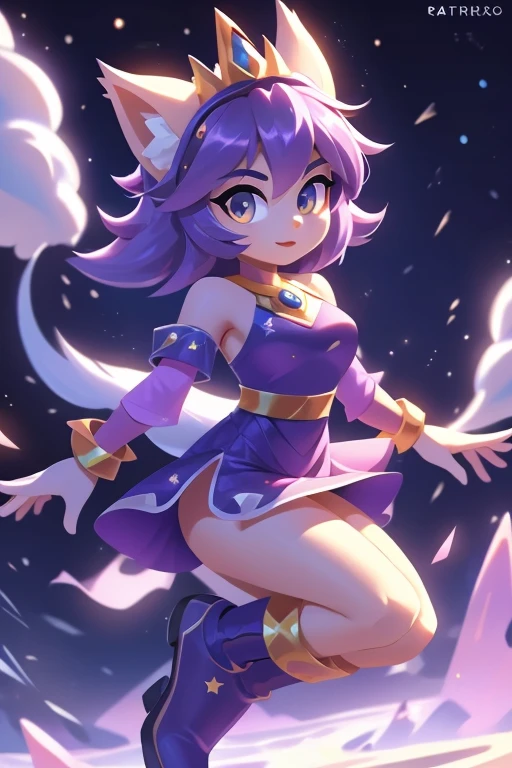 name: Moon Power: Gravity manipulation and ability to levitate Color: Dark purple with touches of silver Clothing: A long dress in dark purple, with silver details that resemble stars. Silver boots with high heels.
accessories: A silver tiara with a crescent moon and star-shaped earrings.
Character 2: