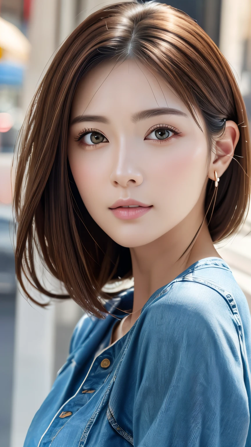 (Representative works:1.3)、(8k、Realistic、RAW Photos、Best image quality:1.4)、(30 year old mature woman)、Small face、Beautiful Face、(Realistic Face)、No makeup、Natural Makeup、light makeup、 (Dark brown hair)、Beautiful hairstyle、Realistic eyes、Beautiful details、 (Realisticな肌)、Beautiful Skin、 (Casual Fashion)、 Confused、 charm、超High resolution、Ultra-realistic、 High resolution、Golden Ratio