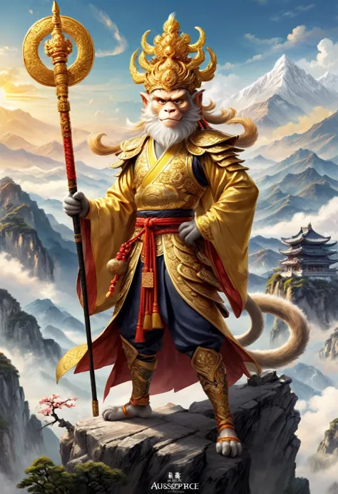 (on a mountaintop that pierces the heavens, the monkey king stands tall. his eyes sparkle with intelligence and wit, his playful...