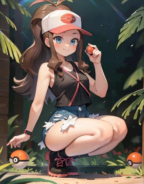 (best quality, highres, masterpiece:1.2), ultra-detailed, realistic:1.37, sketches, hilda pokemon, def1, teenage girl, full body...
