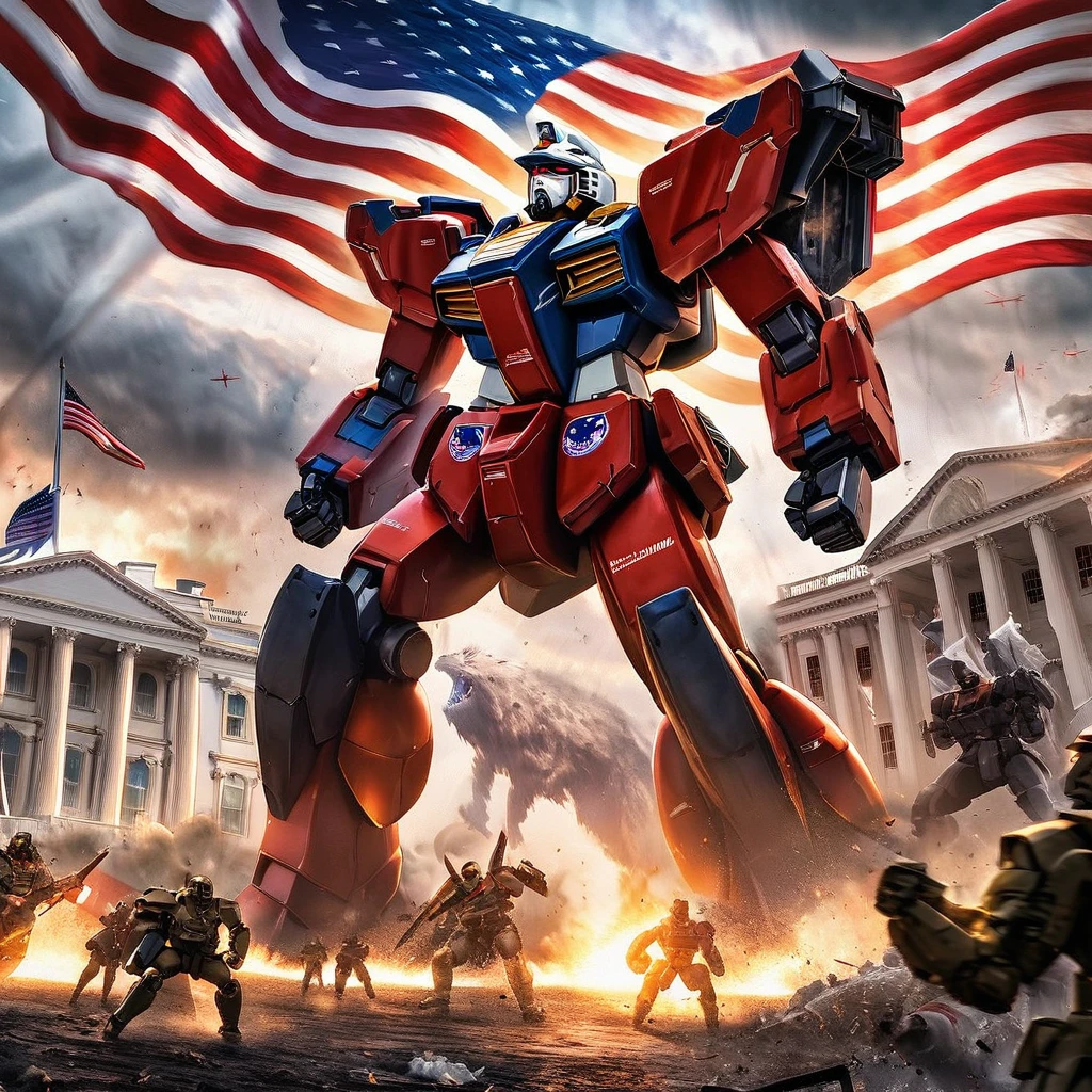 President Trump is piloting a Gundam, liberating the White House from the Democrat rat bastards