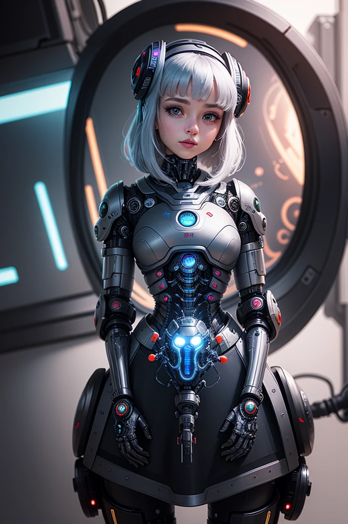 (best quality, Reality: 1.37, Ultra Detailed, Extremely detailed cybernetic organisms: 1.1), Beautiful pictures, Robot worm with the head of a beautiful girl, complicated, Vibrant colors, professional, Science Fiction, Studio Lightning