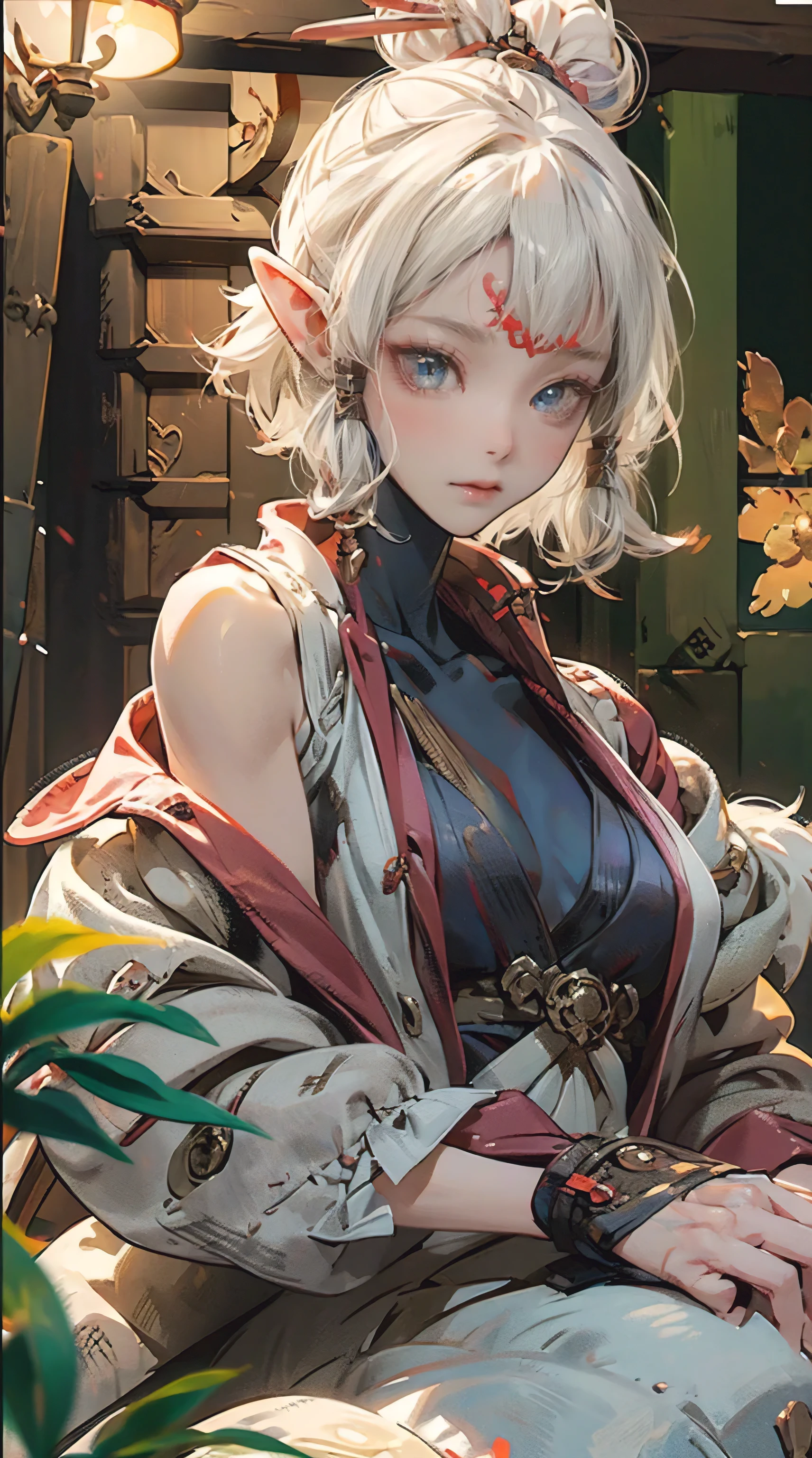 paya, a beautiful Extremely cute elf race face, 1girl, insanely detailed face and eyes, Perfect lips, pirate captain, Sunshine, hands on straw hat, red jacket, Lying down,, closed shirt, pirate hat, looking at viewer, upper body, ABS, asymmetrical bangs, white blonde short hair, Small breast, digital painting, dramatic, cinematic lighting, fine expression, fine detail, masterpiece, fantasy art, illustration, masterpiece, digital art by Yusuke Murata.
