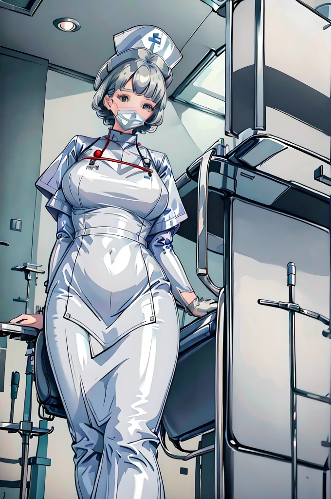 ナース服,病院, ラテックス nurse suit,看護師,巨乳,肘用手袋,白衣,白髪の女性,白い目 , 巨大 ,医療機器,アジア人看護師,two 看護師,スペキュラム,診察室,特大 ,大きなお尻 ,ストラップオン, テーブルの上に横たわる ,足を広げた,出産,婦人科用椅子 , 歯医者,熟女,ラテックス,グレーの制服