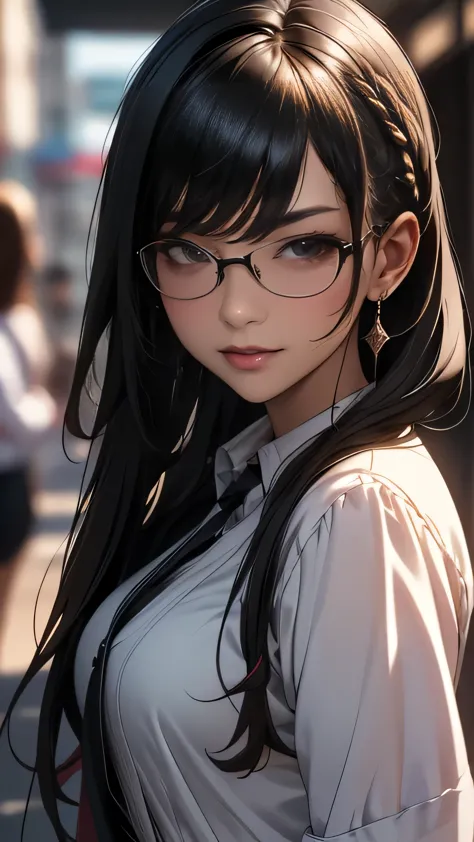 high school girl,(leaning forward:1.2),(random hairstyle),(highest image quality,(8k), ultra-realistic, best quality, high quali...