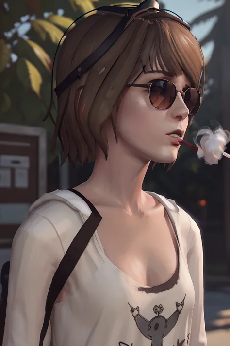 A Mr. Morale & the Big Steppers album cover type photograph shows Maxine Caulfield from Life Is Strange, wearing a white crown o...