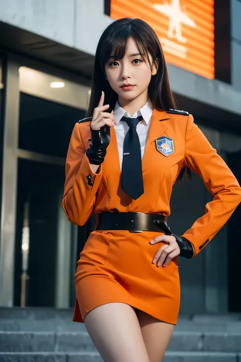 A female member of the Scientific Special Investigation Team that appears in Ultraman wears the uniform of the Special Scientifi...