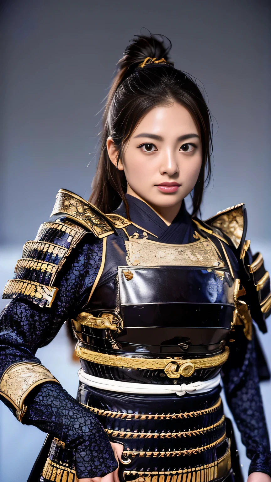 Timeless charm, elegance, photo movie-like ultra-ultra high definition, super real, 8K, ticker, ultra high resolution, masterpiece, (Photo Real Stick: 1.2), sharp focus,
1girl, cowboy shot, female warlord from the Sengoku period, accurate anatomy, pose during battle, severe expression, (highly detailed skin and facial texture: 1.2), (Samurai Armor: 1.3), (sharp Japanese sword) female samurai with: 1.3), (battle: 1.2), beautiful and aesthetic, cute beauty, (perfect style: 1.2), fair skin, very beautiful face, black eyes, long black hair in a ponytail, messy hair, beautiful Face, exquisite face, perfect proportions, drop-shaped breasts, plump breasts, thighs, (beautiful brown eyes, ), (dynamic pose, change pose, dynamic angle,),