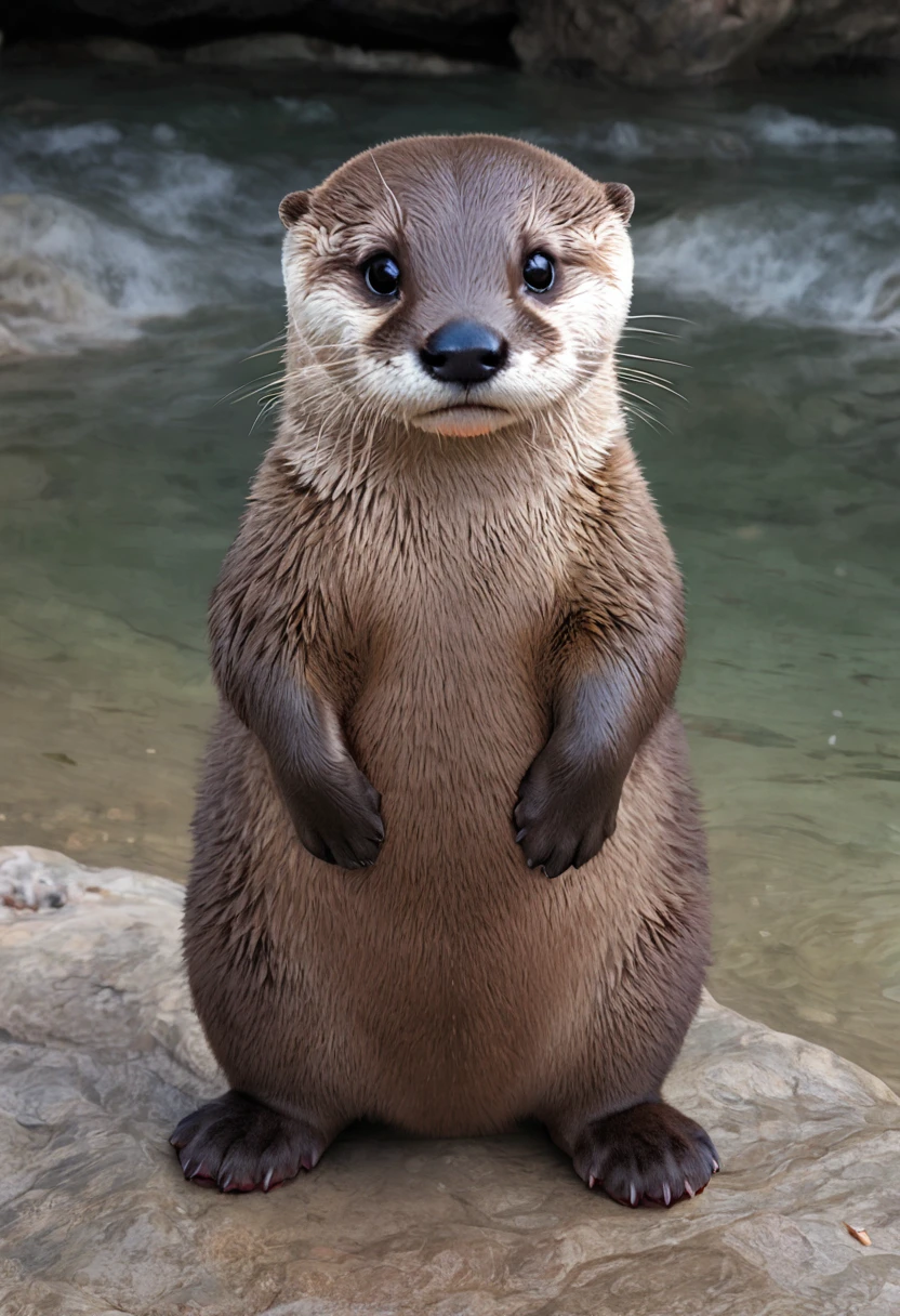 ((masterpiece, highest quality, Highest image quality, High resolution, photorealistic, Raw photo, 8K)), ((Extremely detailed CG unified 8k wallpaper)), An Otter, Cute and standing,