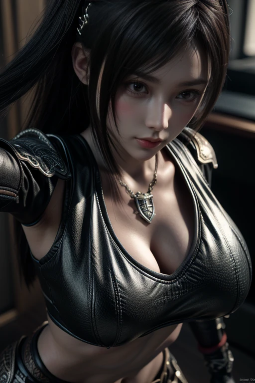 Game Art，Best image quality，Highest Resolution，8k，(Bust photo)，(Portraiture)，(Head close-up)，(Three-part method)，Unreal Engine 5 rendering， (Future Girl)，(Woman warrior)， 
20-year-old girl，((Hunter))，Eye for detail，(Big Breasts)，Elegant and noble，Indifference，Brave，
（Medieval fur battle suit，Glowing magic lines，Detailed animal skin clothing for a medieval female knight，Medieval Ranger，
Photo pose，Simple Background，Cinema Lighting，Ray Tracing，Game CG，((3D Unreal Engine))，OC Rendering Reflective Pattern