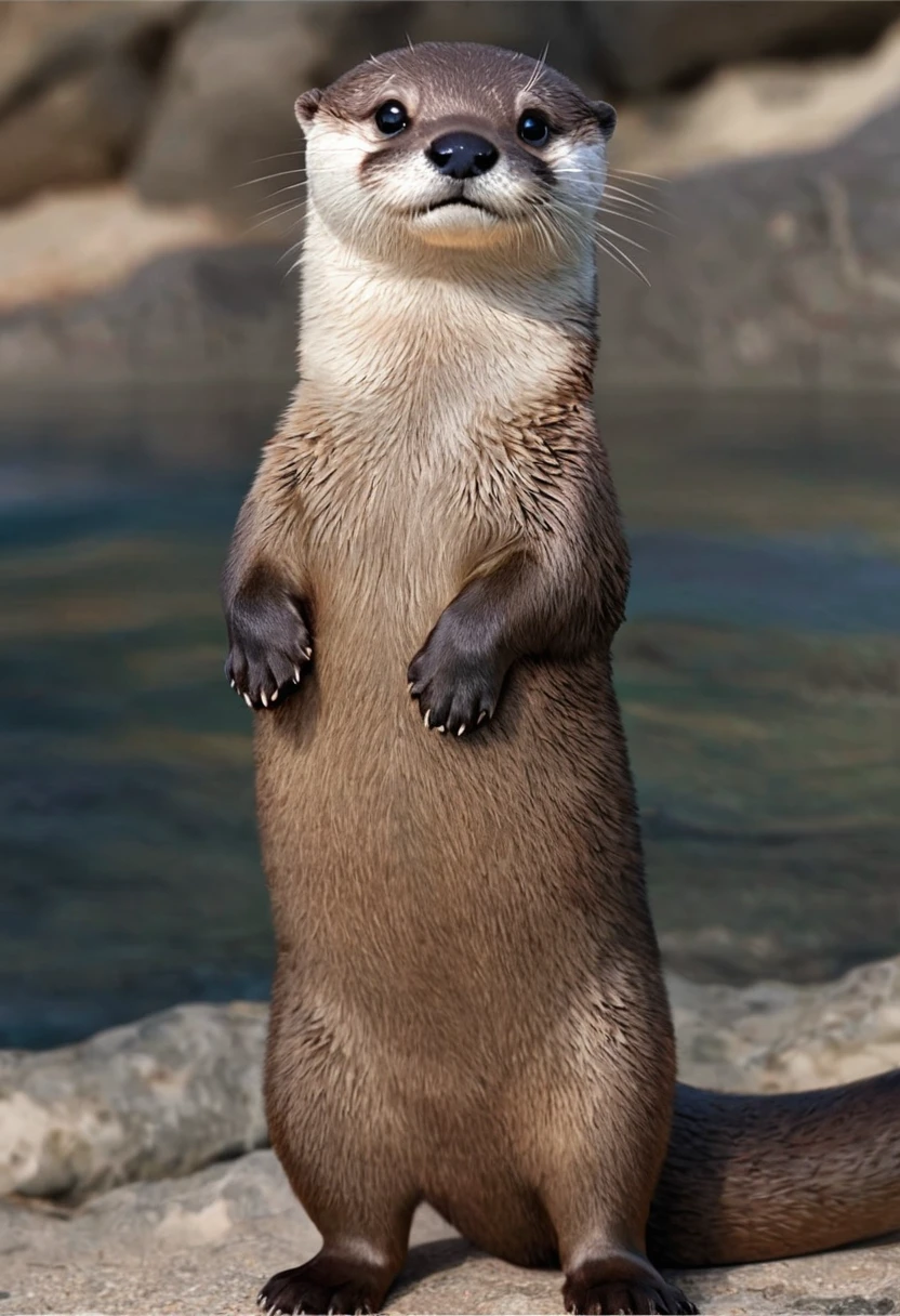 ((masterpiece, highest quality, Highest image quality, High resolution, photorealistic, Raw photo, 8K)), ((Extremely detailed CG unified 8k wallpaper)), An Otter, Cute and dancing,