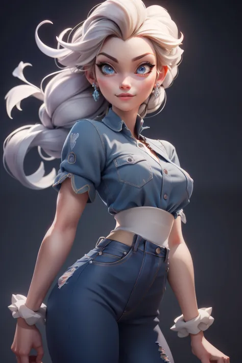 3dmm style,
elsa disney , 3d character, in the style of hyper-realistic,