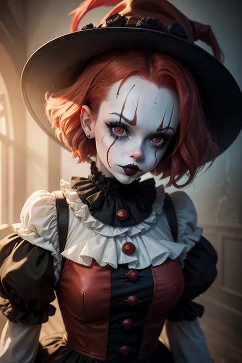 a female pennywise but her is dressed like an goth woman