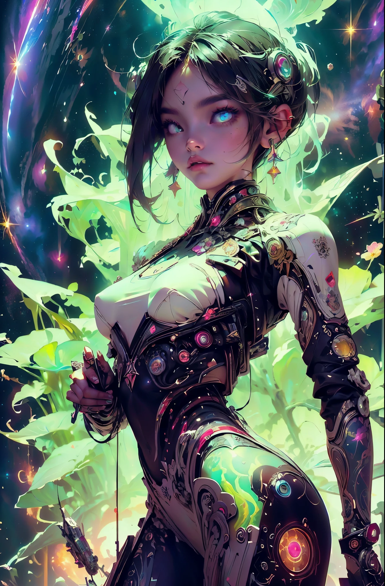 (simétrico, Ojos bonitos), un primer plano de una mujer con un traje futurista con una ciencia ficción, Arte digital 4k muy detallado, hermosa obra de arte digital, obra de arte al estilo de guweiz, ross-draws dibujos animados vibrantes, ross-dibuja 1. 0, Impresionantes obras de arte en 8K, Ross Tran 8K, hermosa pintura de personajes, ross-dibuja 2. 0, ilustraciones de fantasía de anime