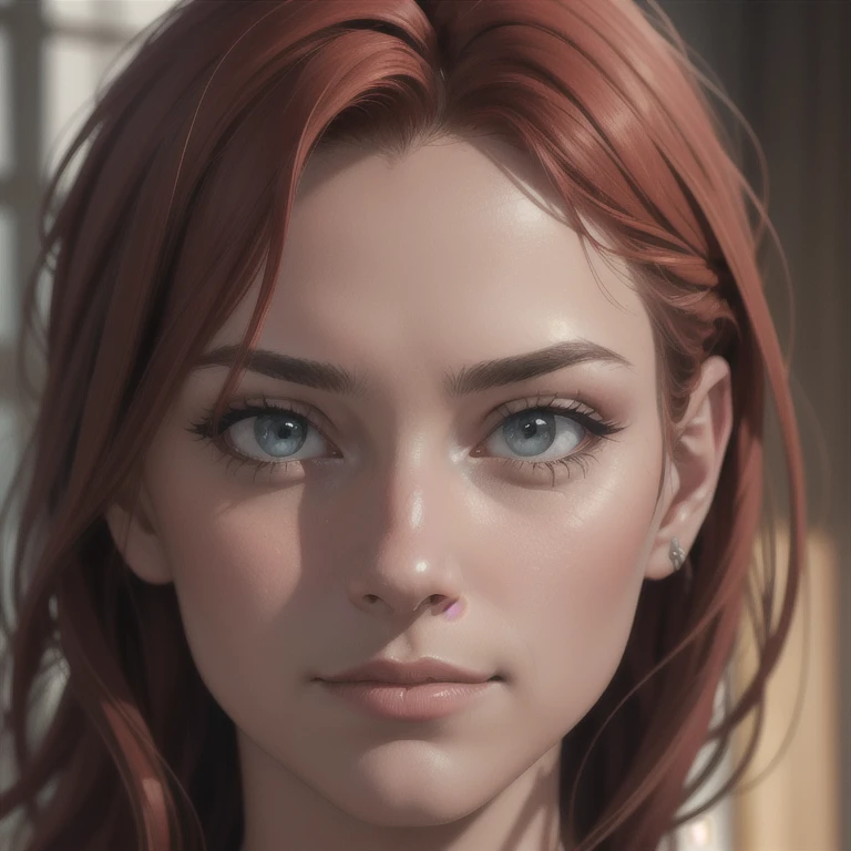 Hyperrealistic art portrait, pretty woman, red hair, perfect face, Extremely high-resolution details, photographic, realism pushed to extreme, fine texture, incredibly lifelike, sharp, extreme detailed, HD, HDR, masterpiece, 8k, fine art, oil painting, best quality, best resolution, vivid colors, detailed, sharp, HD, HDR, best quality, best resolution