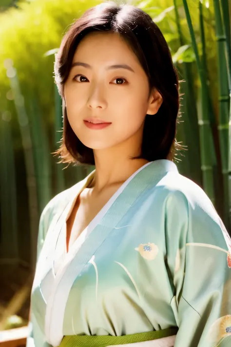 masterpiece, high quality, high resolution, 8k, realistic japan woman in bamboo bushes,  beautiful japanese female, goddess of j...