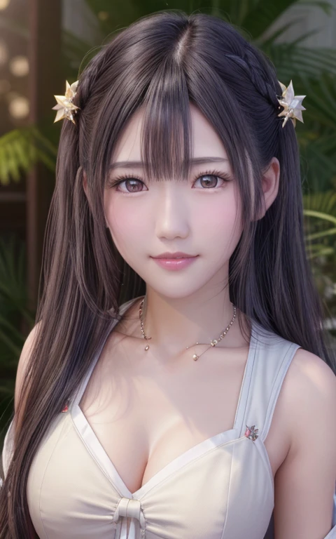 最high quality, masterpiece, High resolution, uxia 1 girl,blush,(enchanting smile:0.8),star-shaped pupil,Chinese Hanfu,hair ornaments,necklace, jewelry,beautiful face,On top of that_body, Tyndall effect,realistic, Dark studio, rim lighting, two-tone lighting,(high definition skin:1.2), 8k UHD, Digital single-lens reflex camera, soft lighting, high quality, volume lighting, Frank, photograph, High resolution, 4k, 8k, 