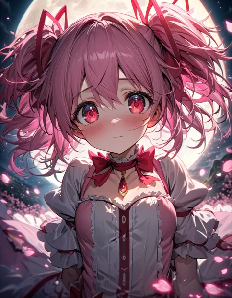 absurdres, highres, ultra detailed, hdr, master piece, best quality, extremely detailed face and eyes, kaname madoka, pink hair,...