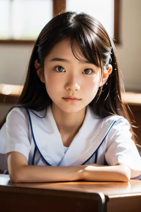 lens: 135mm f1.8, (highest quality),(raw photos), (tabletop:1.1), (beautiful 16 year old japanese girl), cute face, (deeply chis...