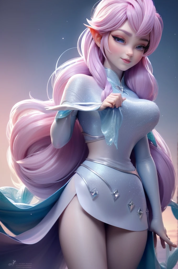 ElFgirl (rose quartz SU-Elsa Frozen Disney Tinker waiFu mezclando modelos .) (ultra FUSION oF white and pink hair) Highly detailed CG Unity 8k wallpaper, Style shooting, complicated, High Detail, dramatic, Highest quality still images, Very detailed, masterpiece, best quality, role conception, Elsa, Elsa From Frozen,Fusion Pink Diamond (( Dark Style)), realistic superdetail rendering style, Natural light, sharp role conception, (hard Focus, 8k), (((Natural skin texture))), 8k Textures, soFt cinematic lighting, Adobe Lightroom, darkroom, HDR, complicated, elegant, Rich details, Sharp focus) )), Soothing Tones, Detail mania, complicated细节, Super Detail, Low contrast, SoFt Film Lighting, Dull Color, Exposure Blending, HDR, fade, 35 mm, F/1.4, ISO, F16, 25 seconds.