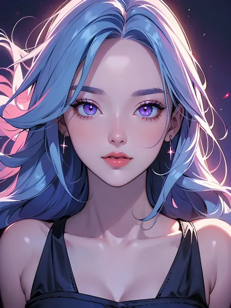 (best quality at best,8k,a high resolution,tmasterpiece:1.2),digital artwork, one girl，detailed face，detailed eyes，light blue ha...