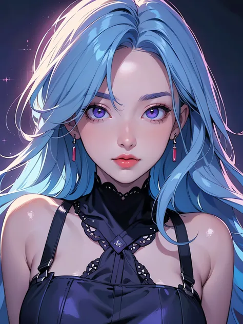 (Best quality at best,8K,A high resolution,tmasterpiece:1.2),Digital artwork, one girl，detailed face，detailed eyes，light blue ha...