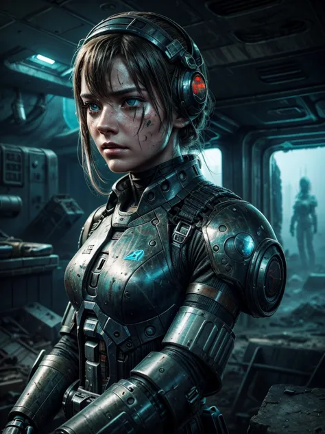 
Parameters

Prompt: A stranded female Cyborg Soldier in an abandoned Battle Starship Shipwreck, dystopian futuristic scene, rea...
