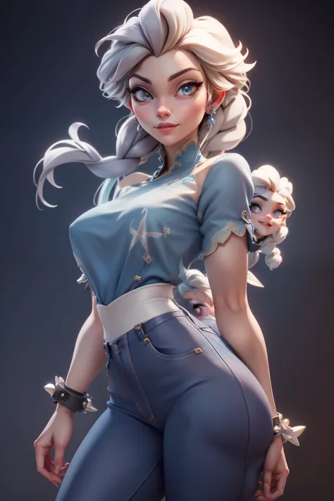 3dmm style,
elsa disney , 3d character, in the style of hyper-realistic,