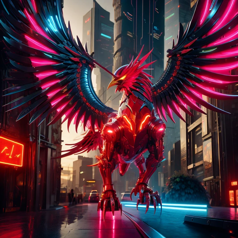 (masterpiece, best quality:1.2), a beautiful phoenix , techno fantasy style, (technological aggressive design), cyberpunk, 4K, UHD, (Photorealistic:1.4),Ultra high resolution, masterpiece, ultra realistic, ultra nitide, insane details