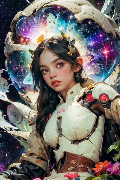 there is a screenshot of a woman in a space suit, cosmic girl, event, cosmic entity, incrinate content details, endless cosmos i...